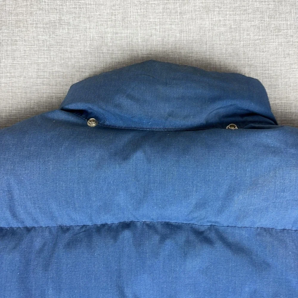 Vintage 80s The North Face Goose Down Puffer Jacket Mens XL Blue USA Brown Label